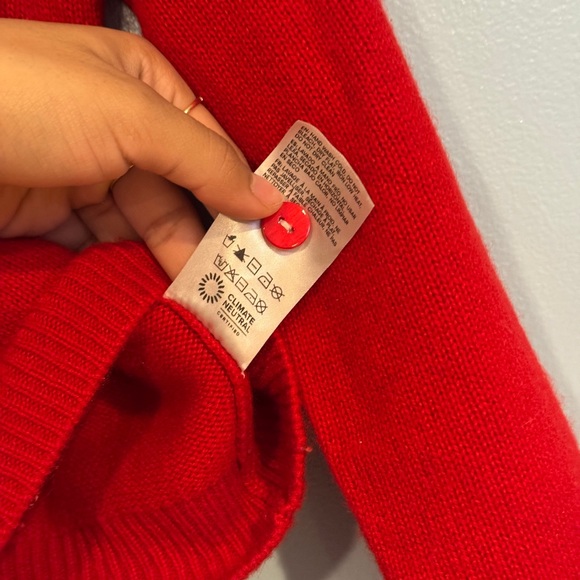 Reformation Clara Cashmere Crew Cardigan Cherry Small - Picture 8 of 8